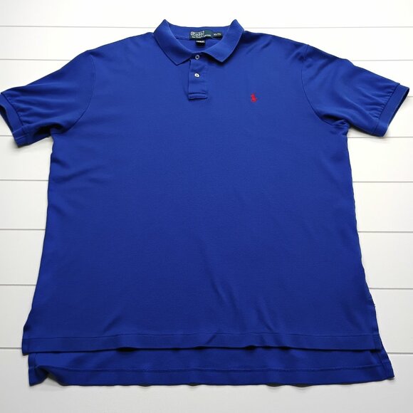 Polo Ralph Lauren Blue Polo Shirt XL Red Pony Classic Fit 100% Cotton Preppy - Picture 1 of 6
